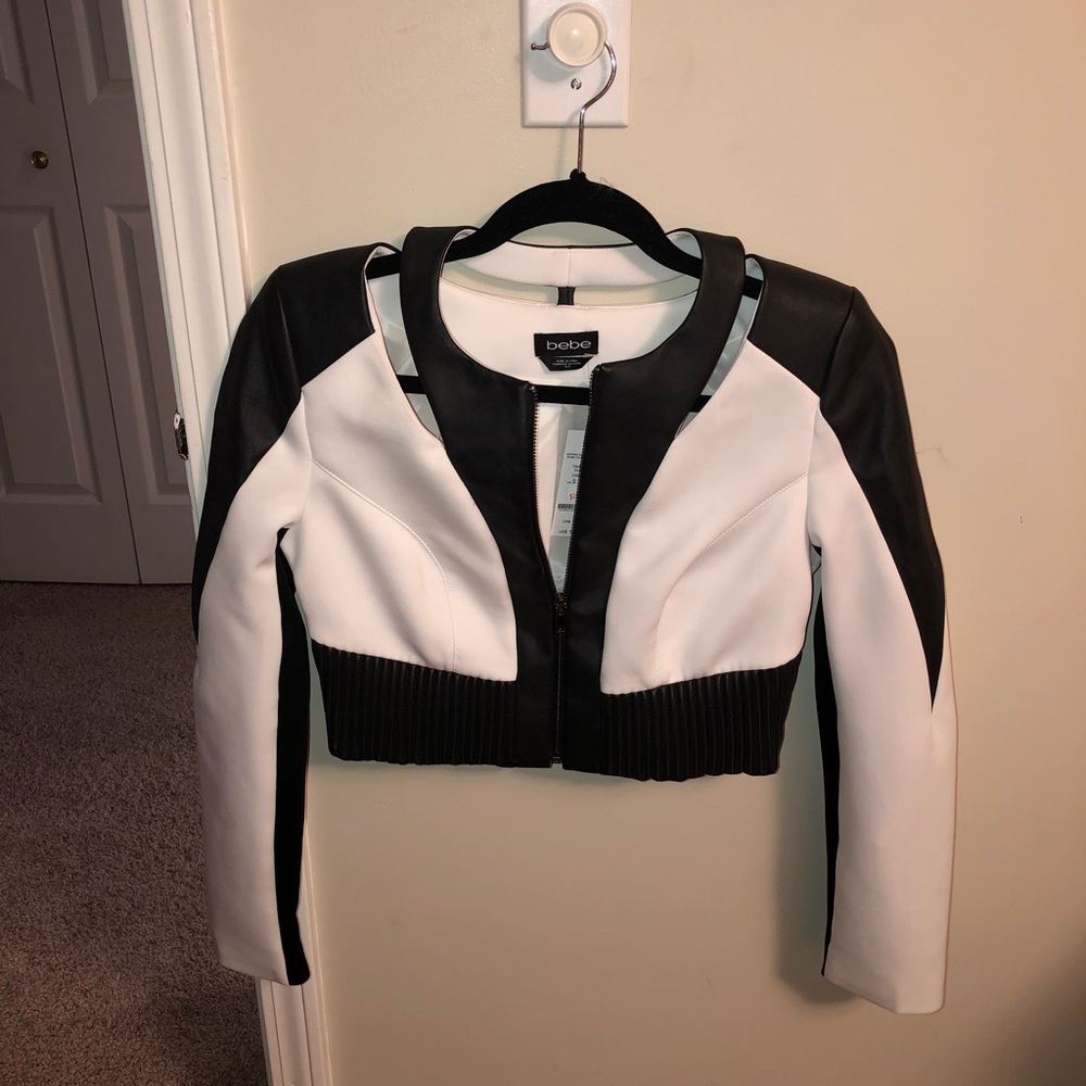 Black and White Leather Jacket